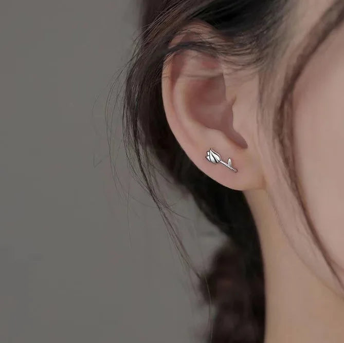 Tulip Flower Stud Earrings for Women