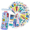 Portable 10-Compartment Pill Organizer with 175 Labels