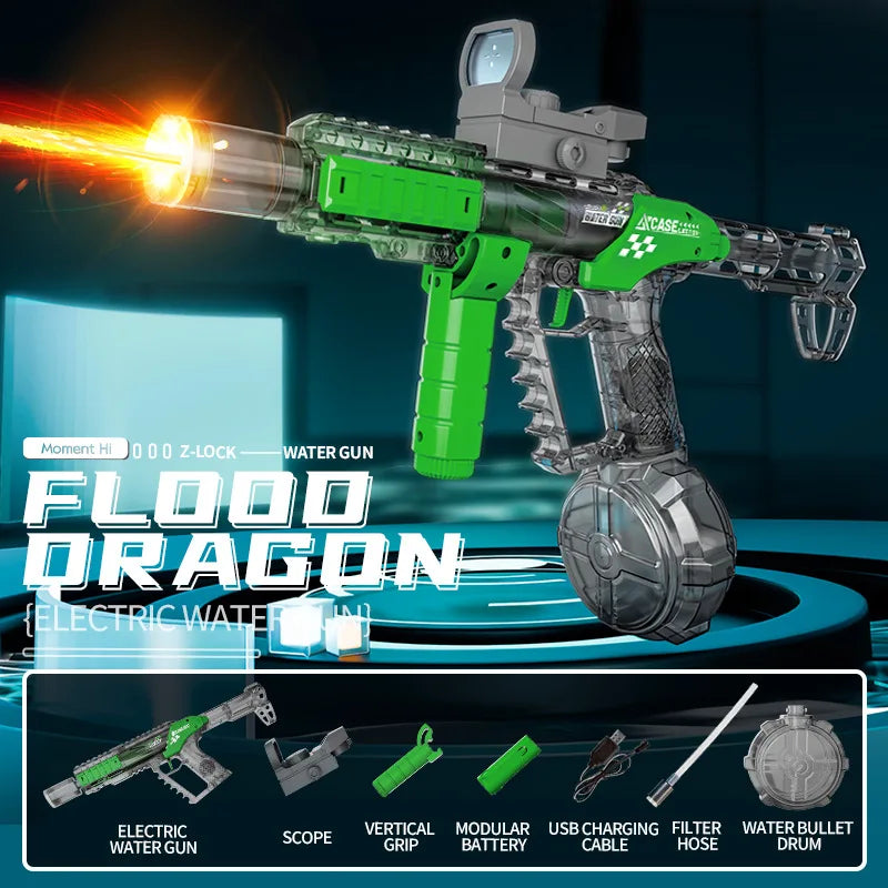 Electric Water Gun with Long-Range Shooting and Light Effects