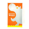 A box for the Moving Wild variety board game collection featuring a white elephant silhouette on an orange background.