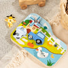 Farm Animal Wooden Screw Puzzle Toy Set with Child-Safe Tools