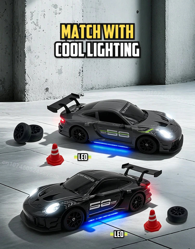 4WD High-Speed RC Drift Truck with LED Lights