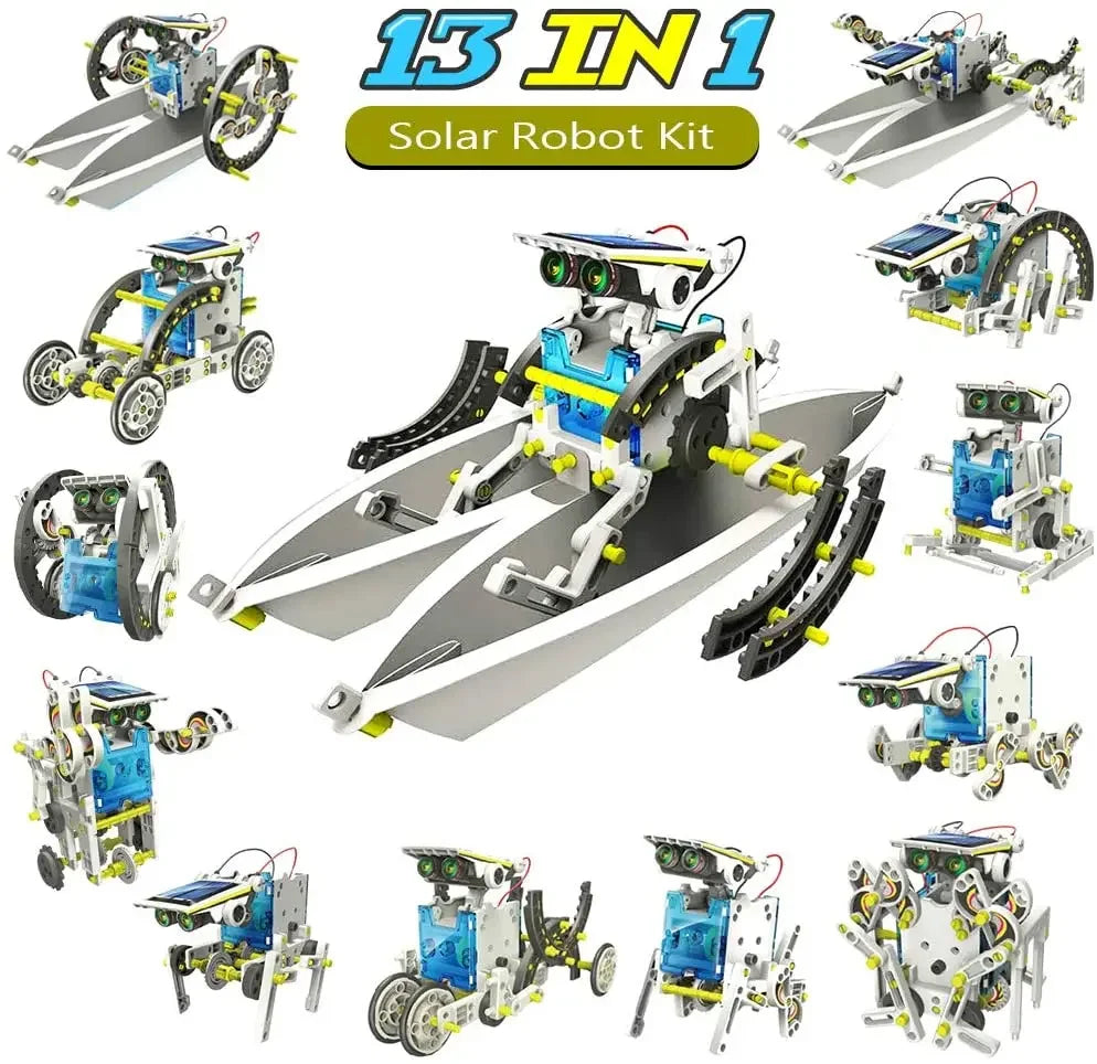 Solar-Powered 13-in-1 STEM Robot Building Kit for Kids 8+