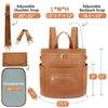 PU Leather Diaper Backpack with Changing Pad and Stroller Straps
