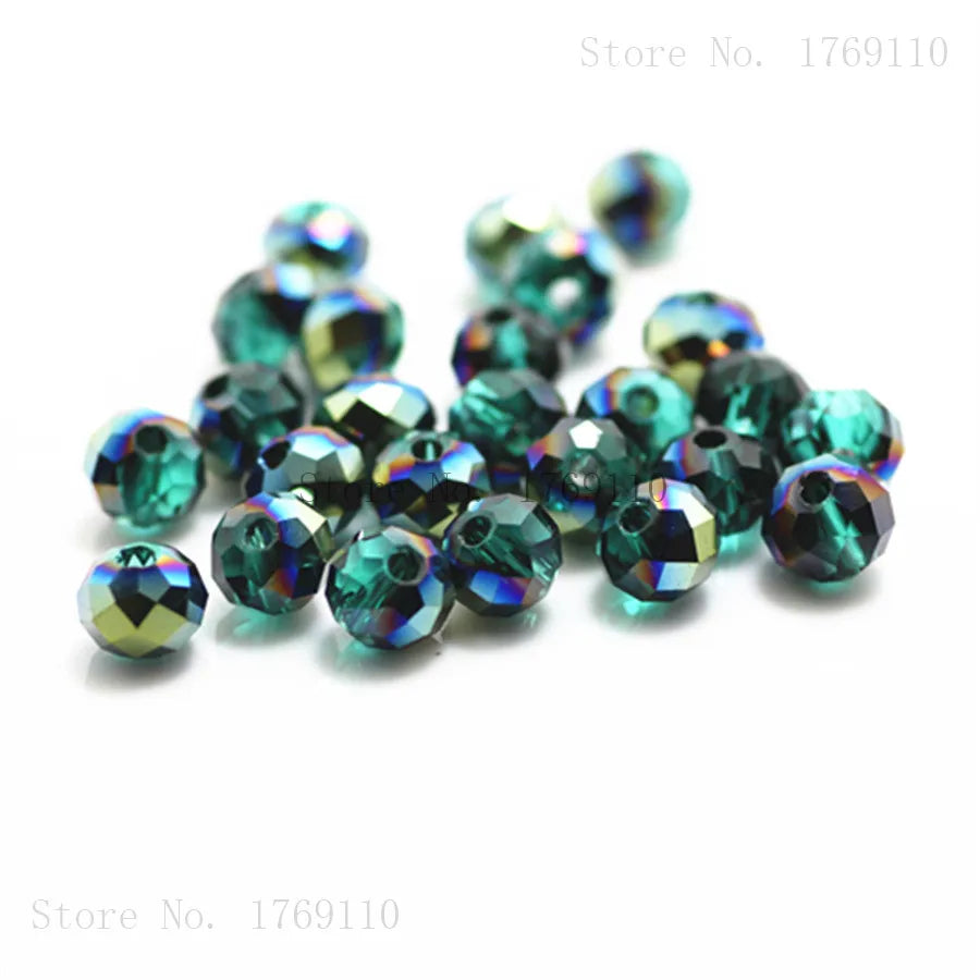 Faceted Crystal Glass Rondelle Beads for Jewelry Making