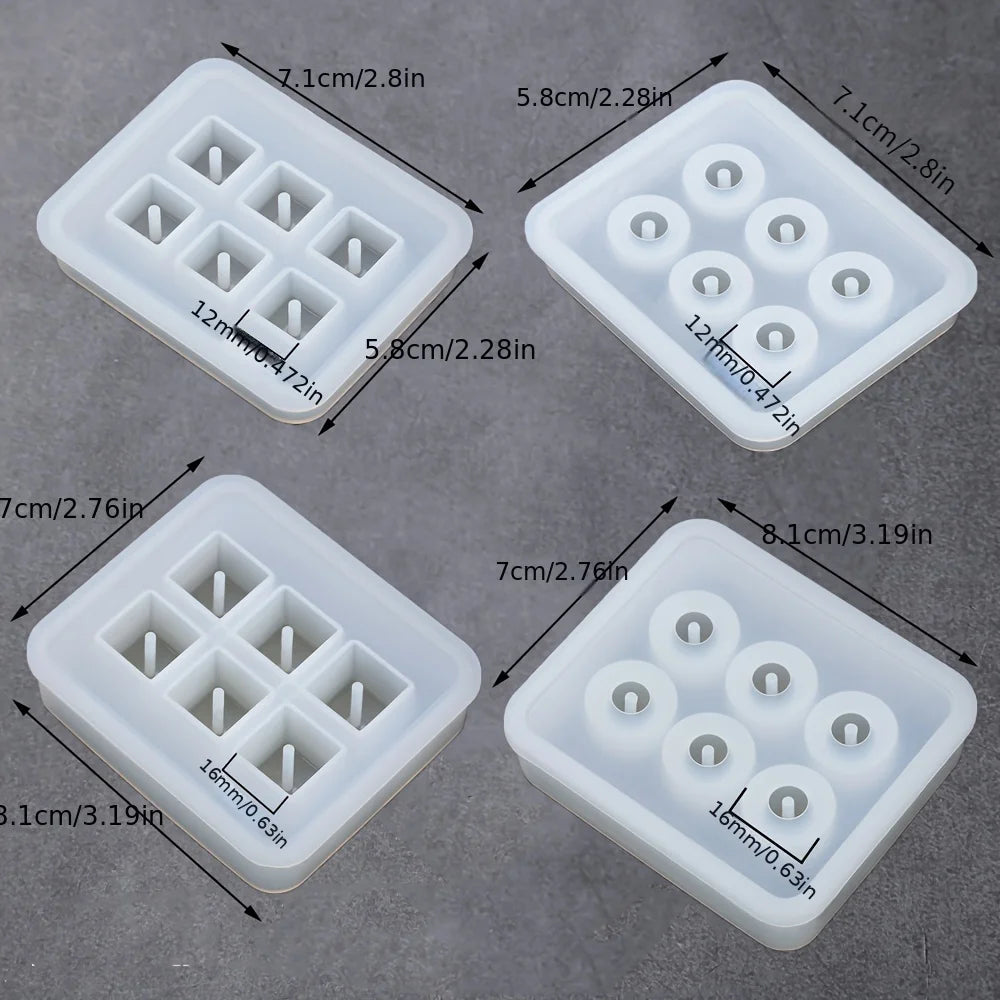 4-Piece Crystal Ball Silicone Mold Set for DIY Jewelry Making