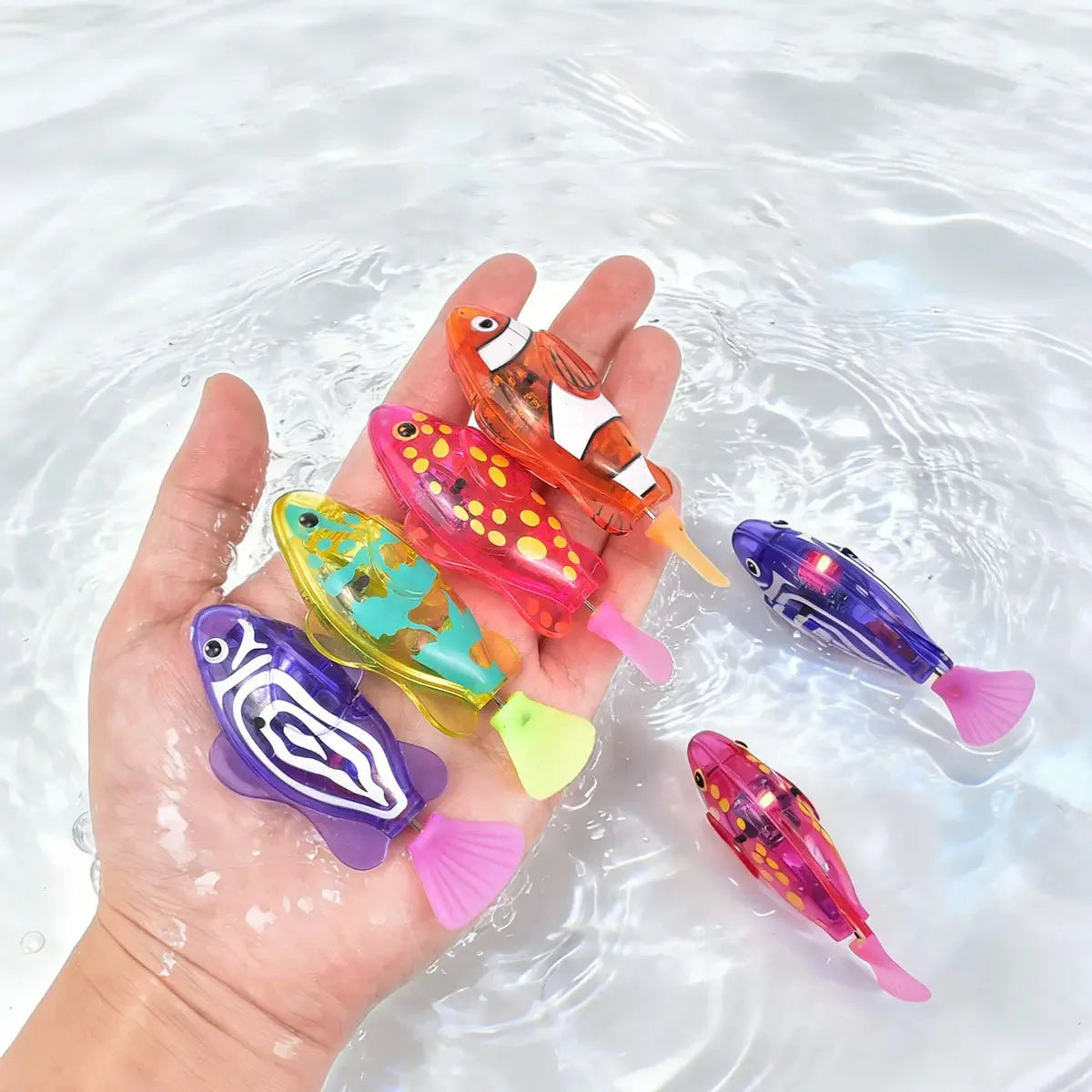 Glowing Robotic Fish Toy with Water-Activated Swimming