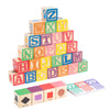 Wooden Word & Shape Blocks – 30-Piece Learning Stacking Toy for Toddlers