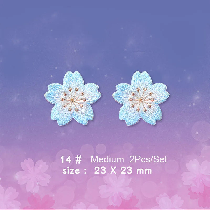 Cherry Blossom Embroidered Patches for DIY Decoration