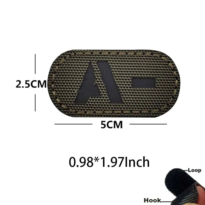 Blood Type Tactical Patches with Glow-in-the-Dark Design