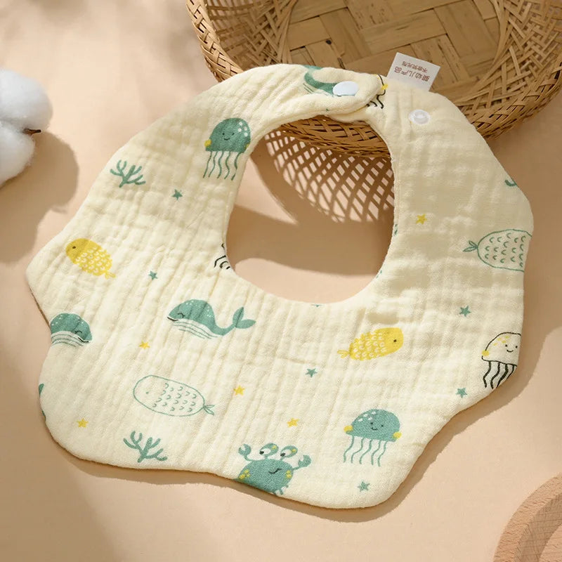 6-Layer Cotton Gauze Baby Bibs (3-Pack)