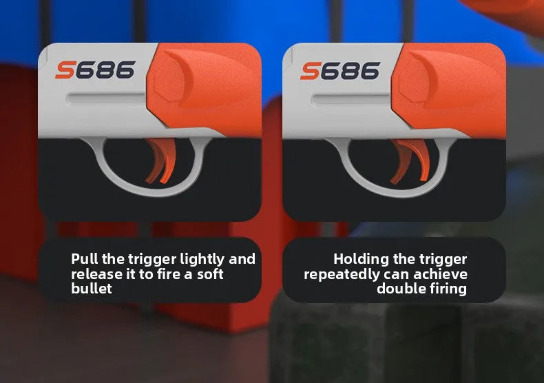 Double-Barrel Soft Bullet Toy Shotgun for Outdoor Play