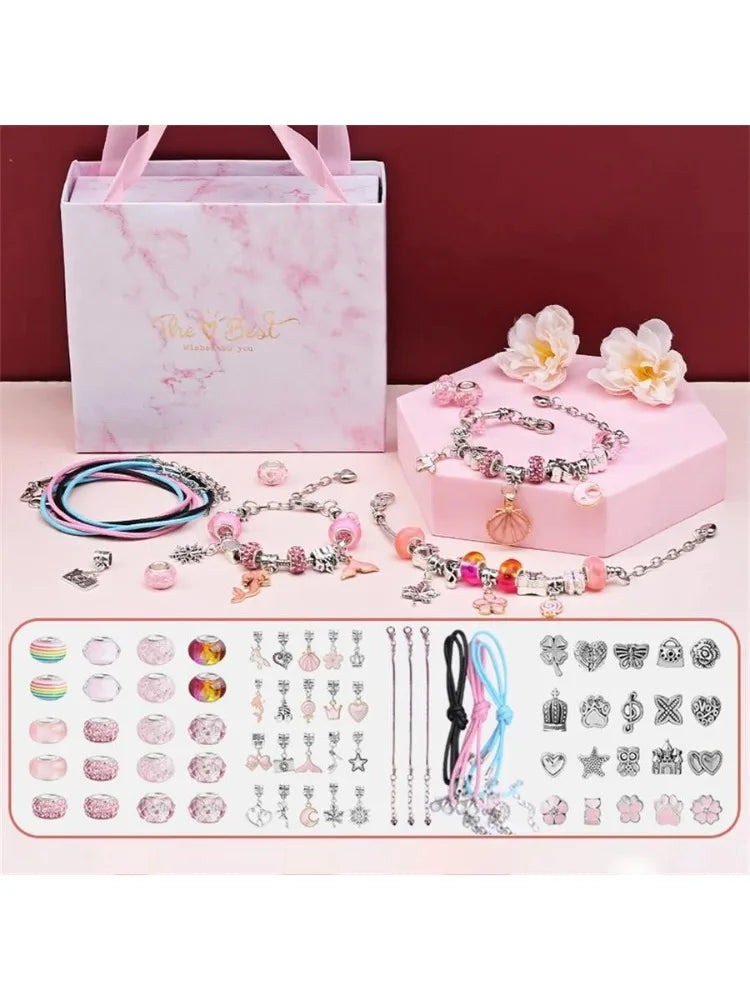 DIY Beaded Bracelet Craft Kit with Storage Box for Kids