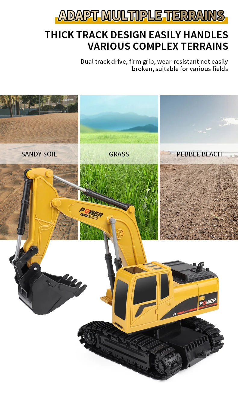 2.4G Remote Control Excavator with Lights and Sound Effects