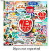 A collage of New York City and USA landmarks featuring various cartoon stickers for laptops and crafts.