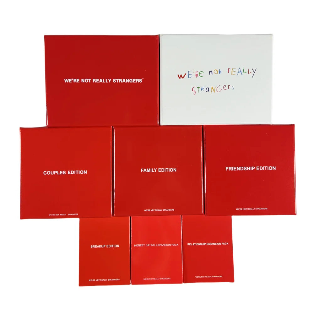 Set aus roten und weißen Beziehungskarten: Paar, Familie, Freundschaft, Trennung, Ehrlichkeit, Dating-Erweiterung und Beziehu