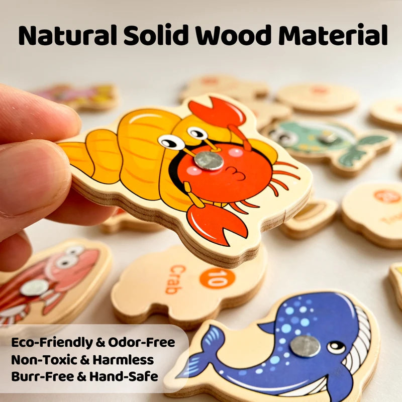 Wooden Magnetic Fishing Game for Kids