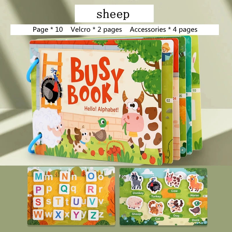 Montessori Toddler Busy Book with Matching Games