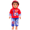 Bear Print Casual Outfit for 43 cm Baby Dolls