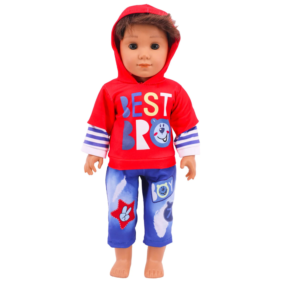 Bear Print Casual Outfit for 43 cm Baby Dolls