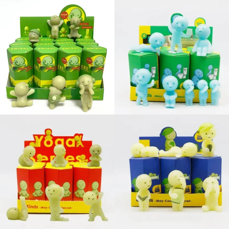 Luminous Mini Figurine Set - Cute Collectible Dolls for Home Decor