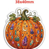 An autumn pumpkin with a carved face and decorative elements, suitable for resin craft projects.