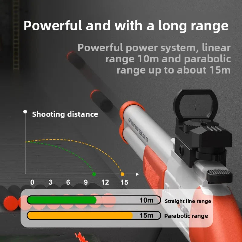 Double-Barrel Soft Bullet Toy Shotgun for Outdoor Play