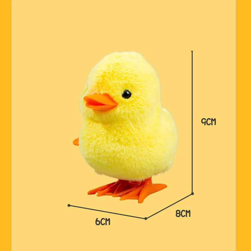 Yellow Wind-Up Jumping Chicken Toy for Toddlers