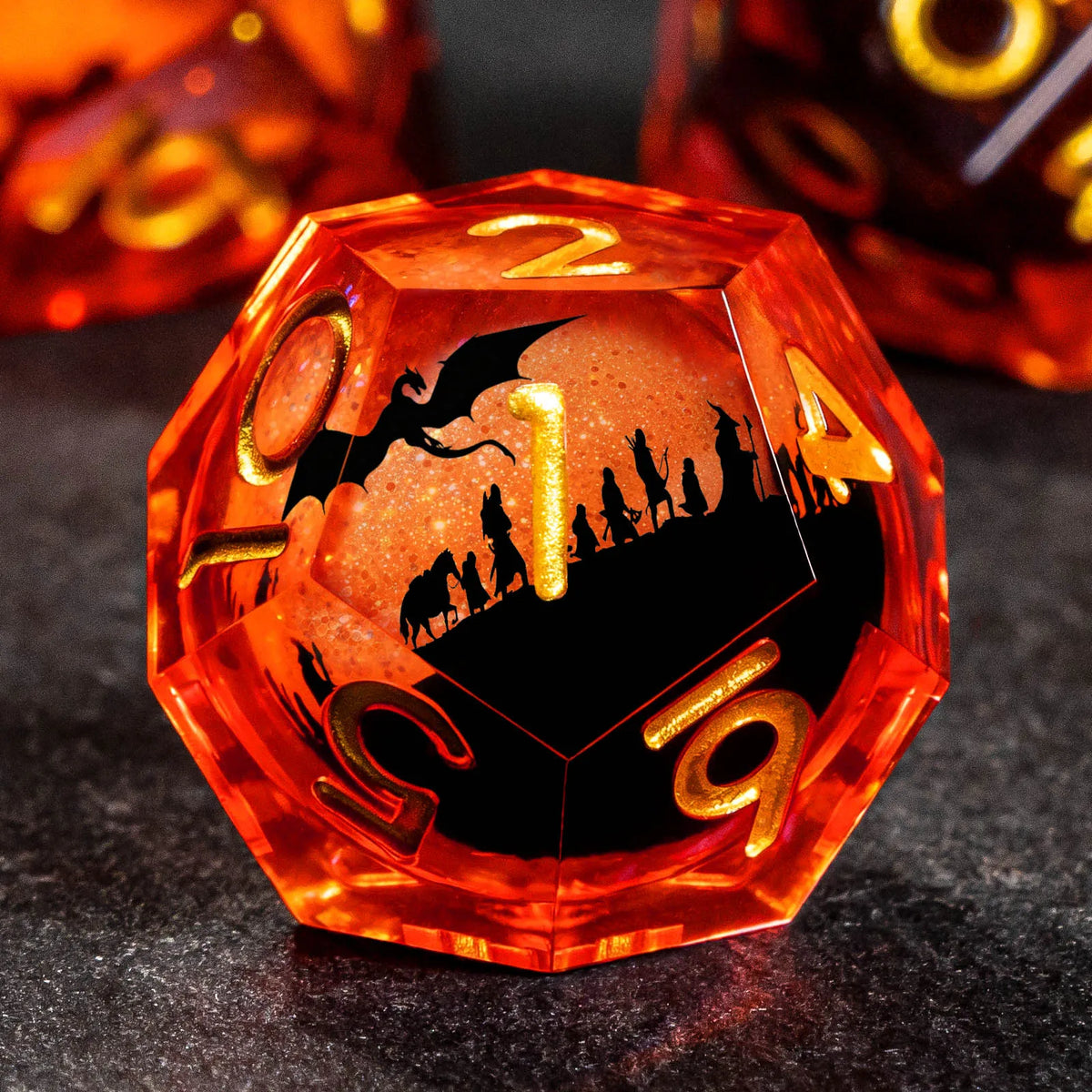 Liquid Core Polyhedral Dice Set for RPG Games