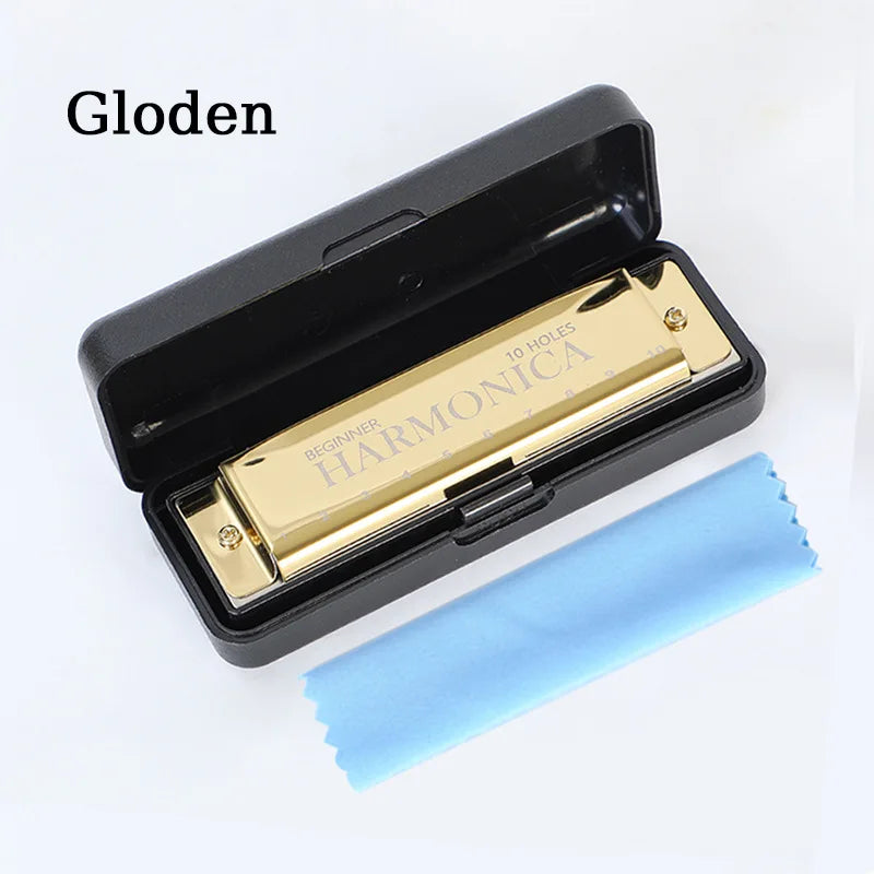 10-Hole Diatonic Harmonica in C with Storage Case