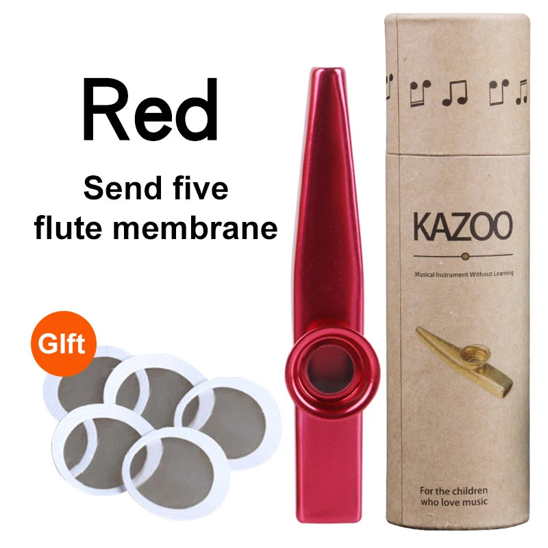 Gold-Plated Metal Kazoo with 5 Replacement Films