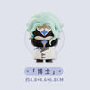 Chibi figurine of a Fatui Harbinger with light green hair and dark clothing
