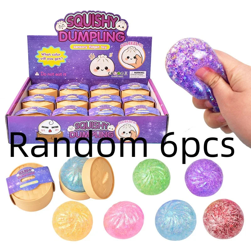Soft Squeeze Dumpling Stress Balls – Sensory Fidget Toy Set