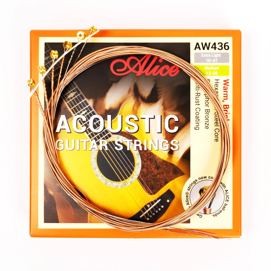 A box of Alice Acoustic Guitar Strings in phosphor bronze with anti-rust coating.