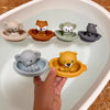 Silicone Animal Bath Toy Set with Floating Boats