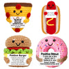 Handmade Crochet Hamburger and Donut Desk Decor with Positive Message Card
