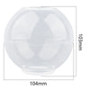 Clear geometric resin casting mold with a rounded dome shape, measuring 104mm wide and 103mm tall.