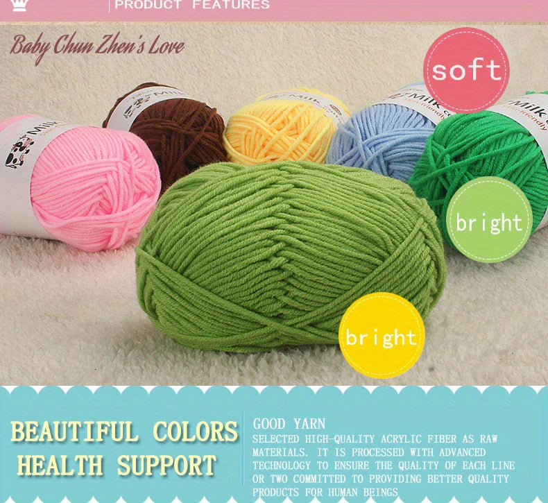 Soft Acrylic Yarn Ball – Medium Weight for Knitting & Crochet