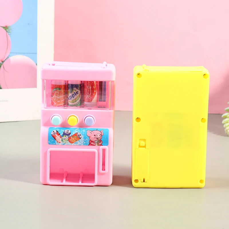 Kids Interactive Vending Machine Toy with Mini Drinks and Coins