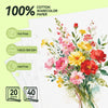 A sheet of 100% cotton watercolor paper is shown next to a floral illustration and product details.