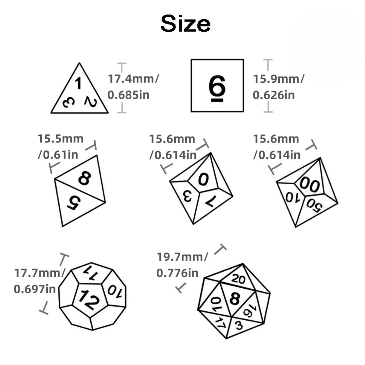 Iridescent Glitter Dice Set for D&D and Tabletop RPGs