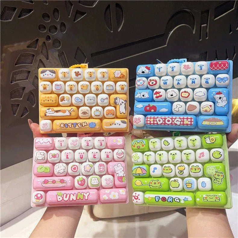 A set of colorful cartoon animal keycap keyboard keycaps for stress relief and charm