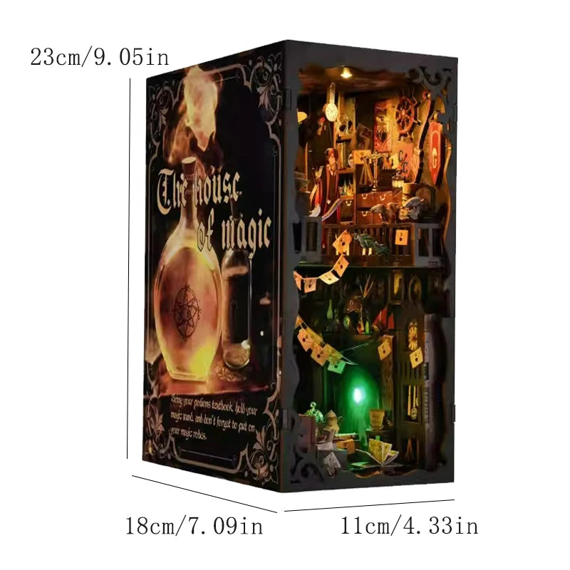 DIY Book Nook Kit – Magic House Wooden 3D Puzzle Bookshelf Insert