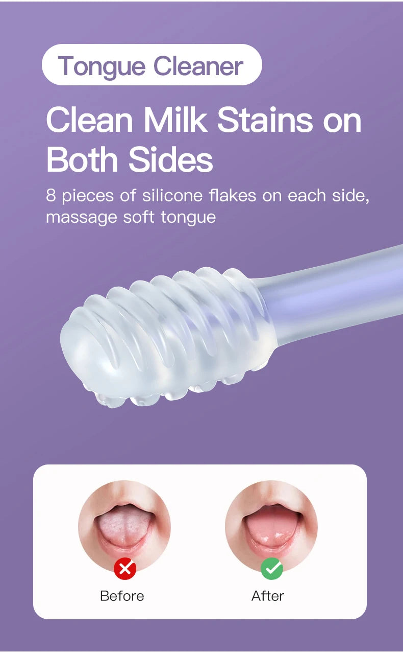 Baby Silicone Toothbrush Set with Tongue Cleaner and Storage Box