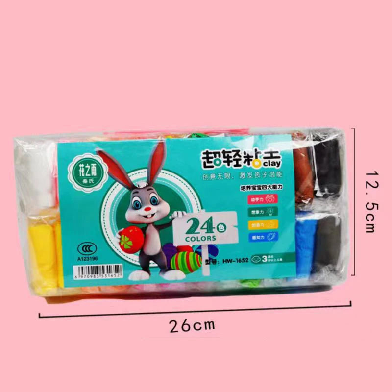 36-Color Air Dry Modeling Clay Set with Tools for Kids