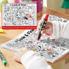 A child is using a Look and Find activity book filled with hidden objects and coloring pages.