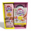 A pink box containing a miniature fridge playset with surprise mini food capsules and accessories.