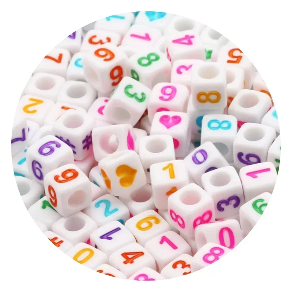 Acrylic Alphabet Beads for Jewelry Making - Mixed Letter Cubes