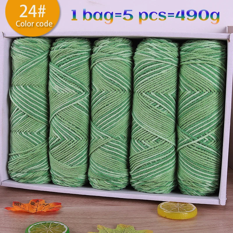 Multicolor Gradient Dyed Acrylic Yarn for Knitting & Crochet