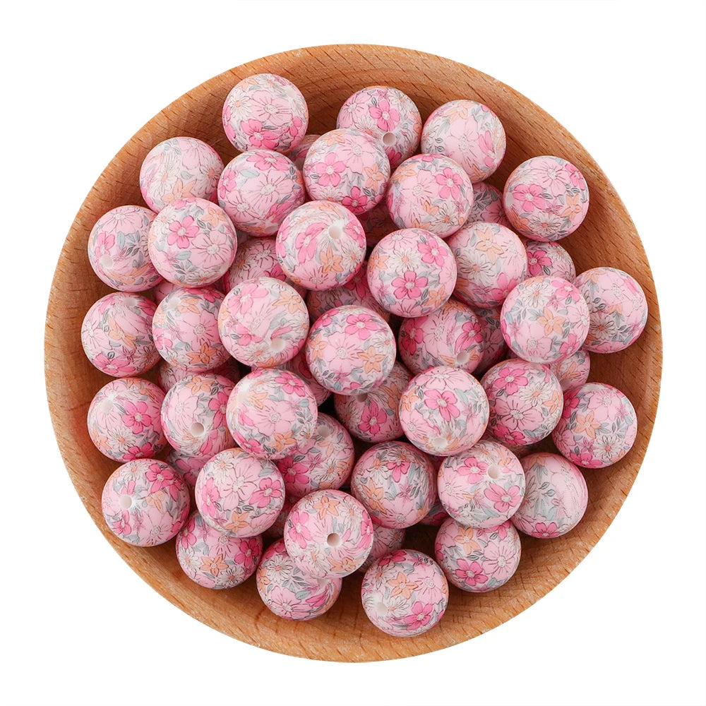 Pink Silicone Round Beads for DIY Jewelry Making